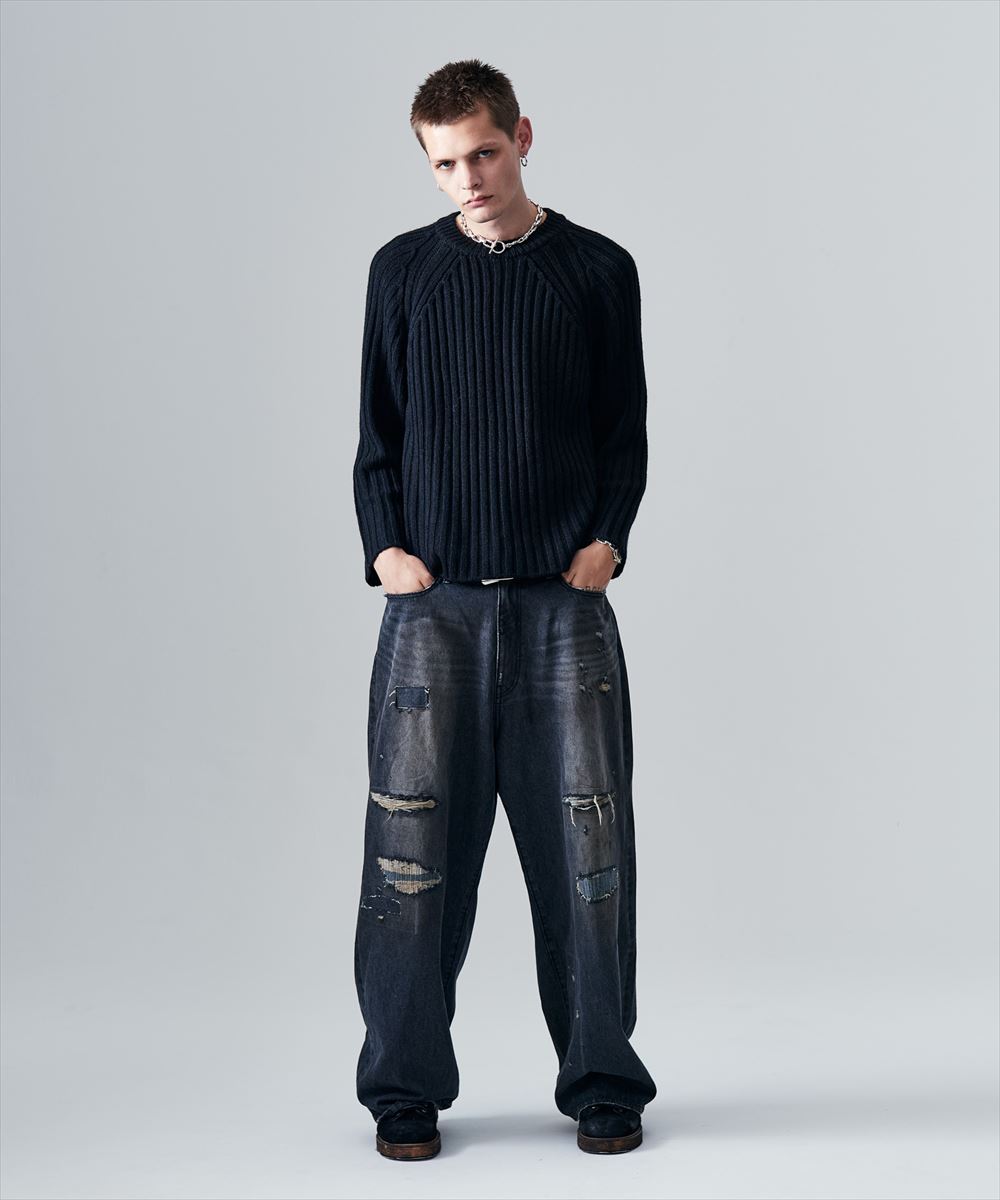 Blue Noise Low Gauge Rib Knit / ブルーノイズローゲージリブニット glamb グラム