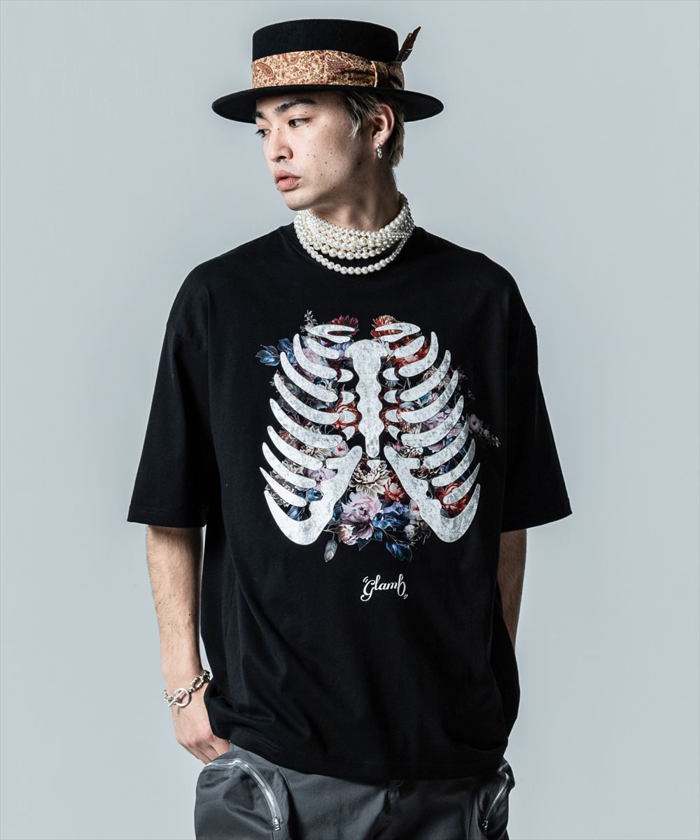 glamb グラム Skelton Flower T-Shirt スケルトンフラワーTシャツ 特別価格