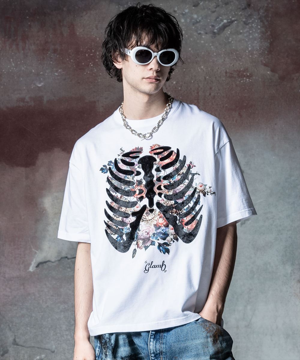 glamb グラム Skelton Flower T-Shirt スケルトンフラワーTシャツ 特別価格