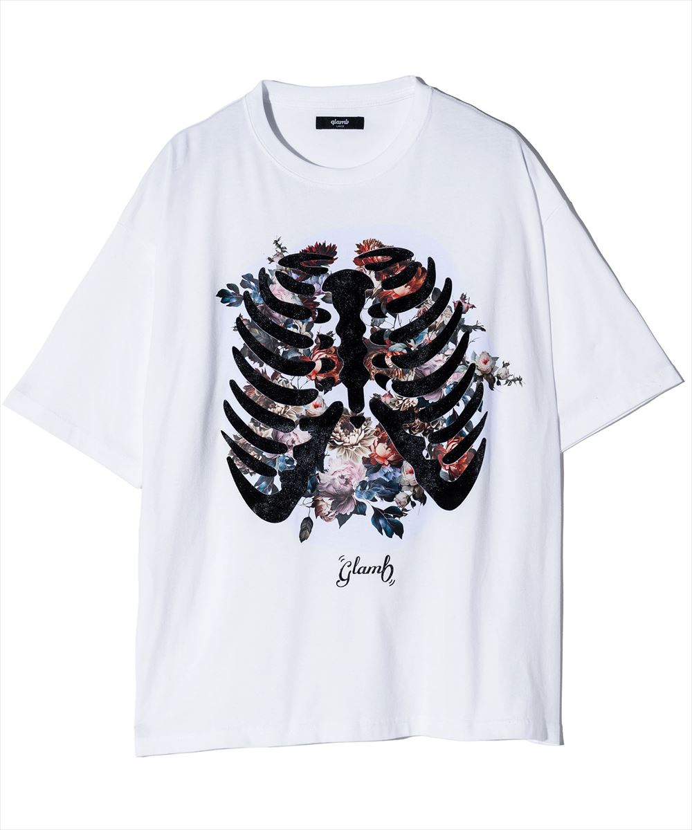 glamb グラム Skelton Flower T-Shirt スケルトンフラワーTシャツ 特別価格