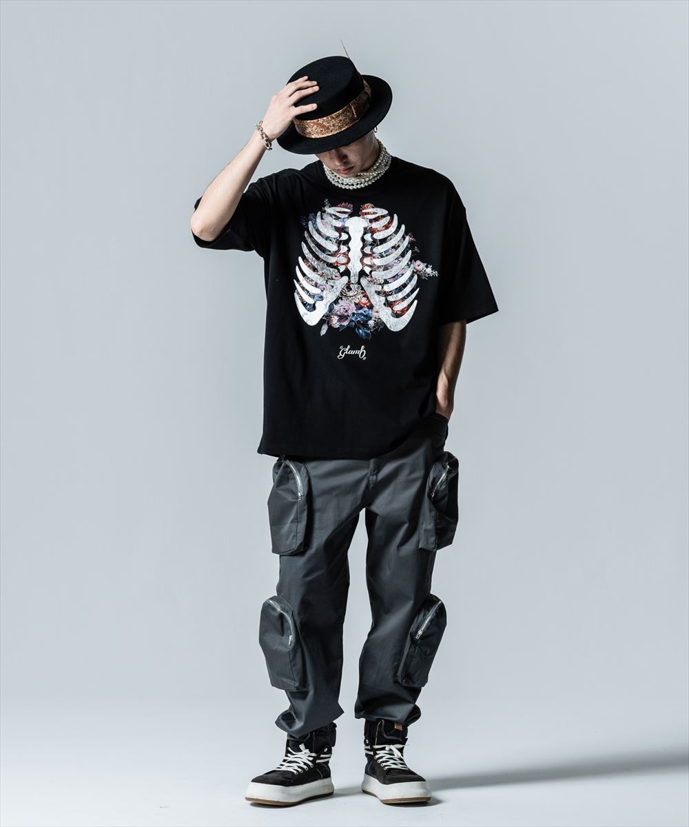 glamb グラム Skelton Flower T-Shirt スケルトンフラワーTシャツ 特別価格
