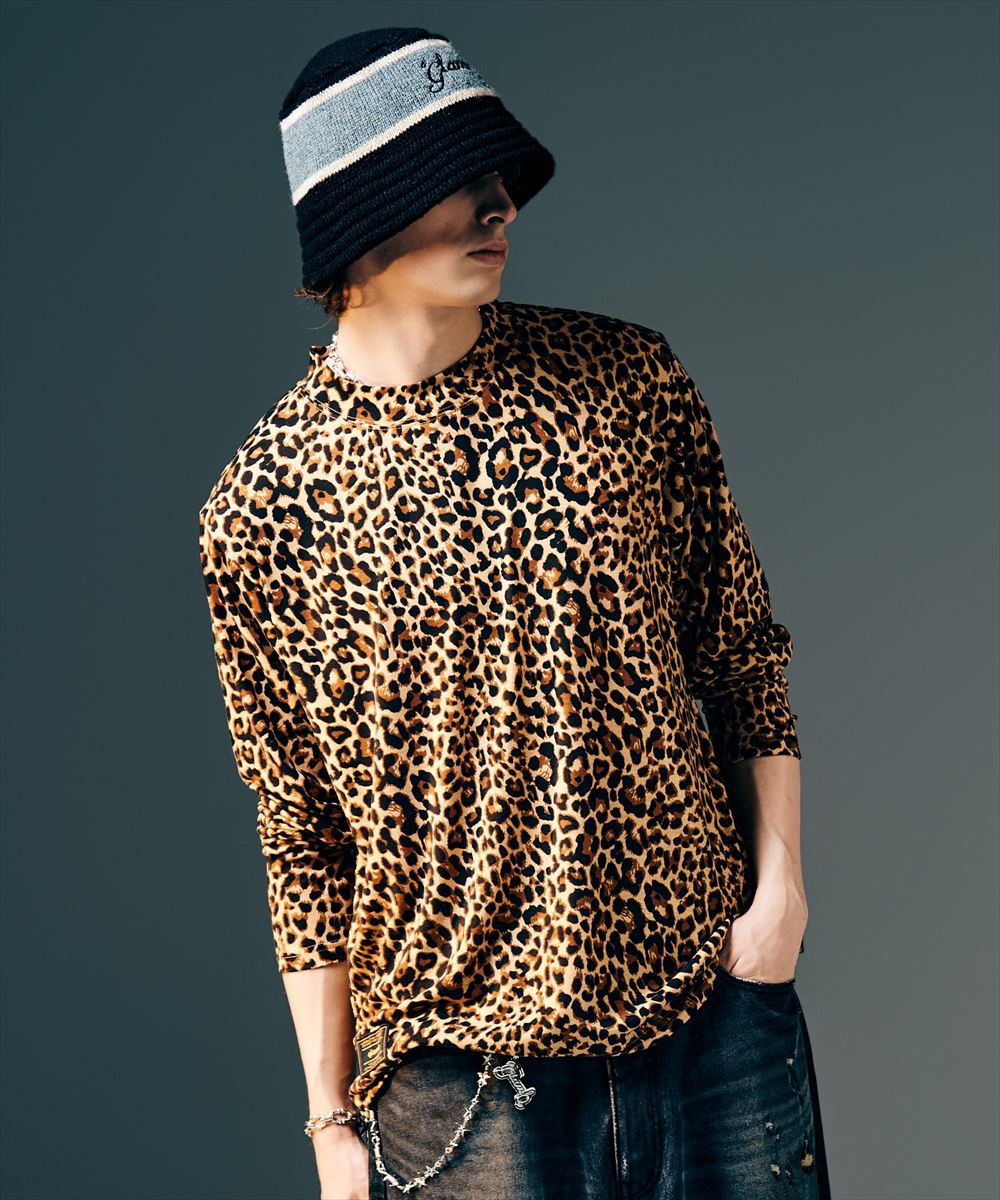 Leopard Mock Neck Cutsew / レオパードモックネックカットソー glamb グラム