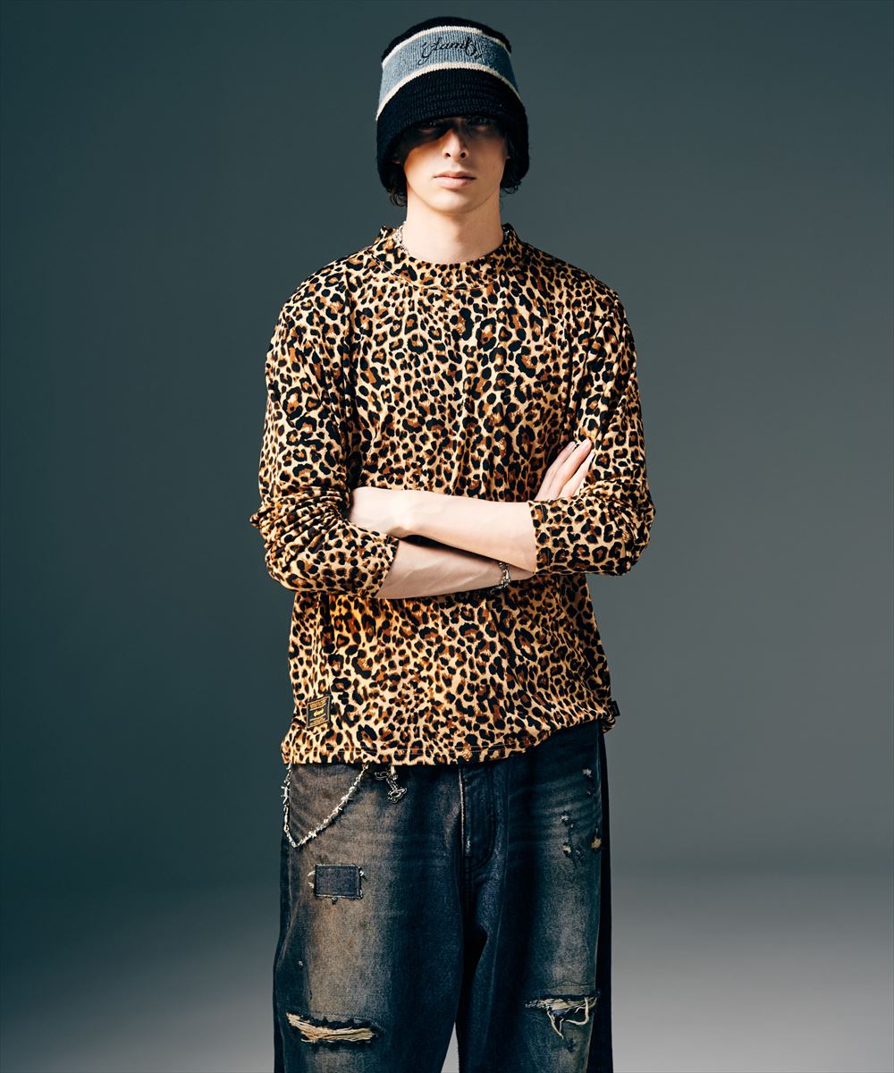 Leopard Mock Neck Cutsew / レオパードモックネックカットソー glamb グラム