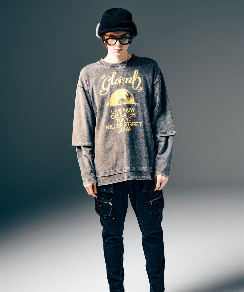 Layered Acid Cutsew / レイヤードアシッドカットソー glamb グラム