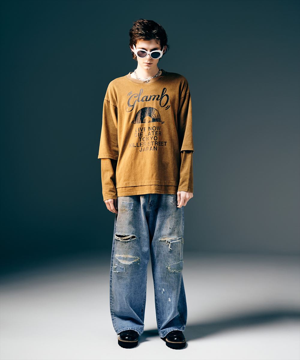 Layered Acid Cutsew / レイヤードアシッドカットソー glamb グラム