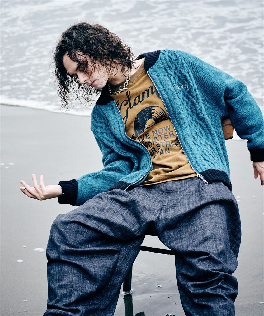 Layered Acid Cutsew / レイヤードアシッドカットソー glamb グラム