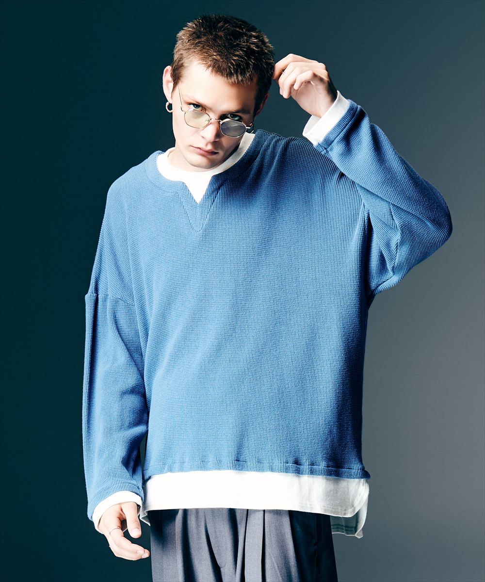 Layered Skipper Cutsew / レイヤードスキッパーカットソー glamb グラム
