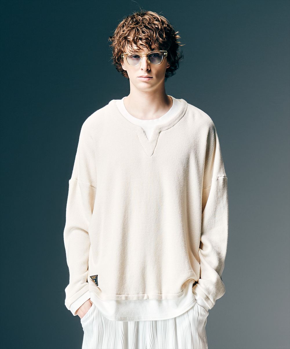 Layered Skipper Cutsew / レイヤードスキッパーカットソー glamb グラム