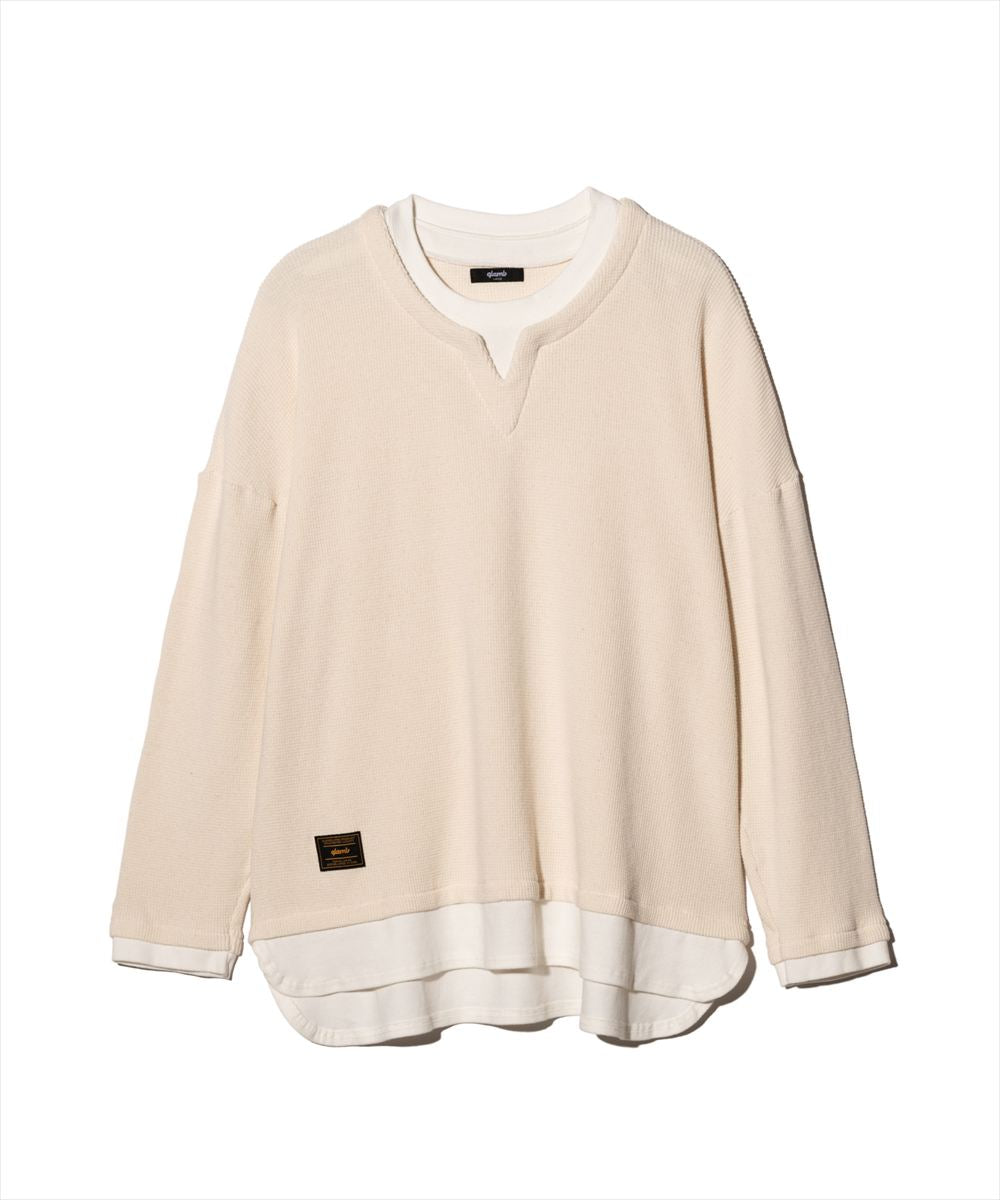 Layered Skipper Cutsew / レイヤードスキッパーカットソー glamb グラム