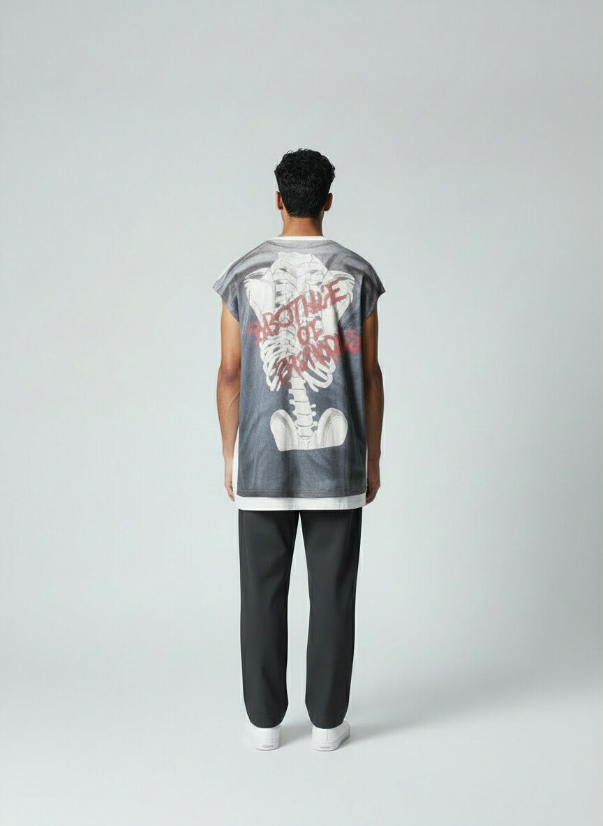 SEVESKIG Vintage Graphic Trompe-l'?il N/SL Tee セヴシグ