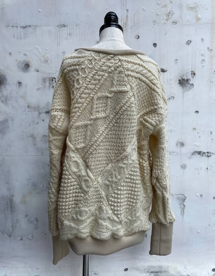 SALE/セール 77circa / 77サーカ circa make diamond patchwork fisherman sweater フィッシャーマンセーター 特別価格