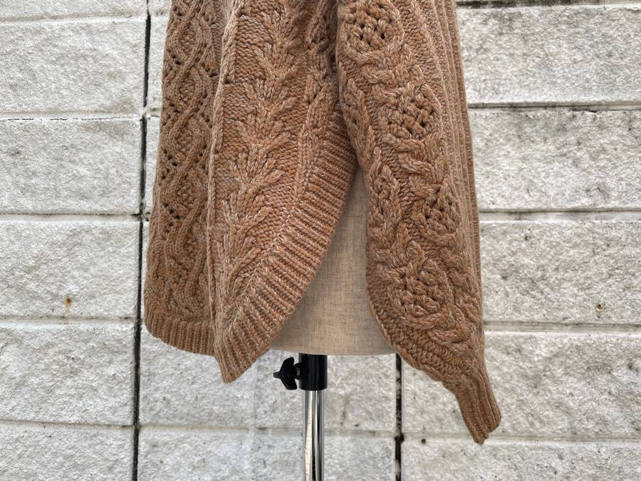 SALE/セール (un)decided アンディサイデッド Cable-knit sweater Ver, Fringe Corn ケーブルニット