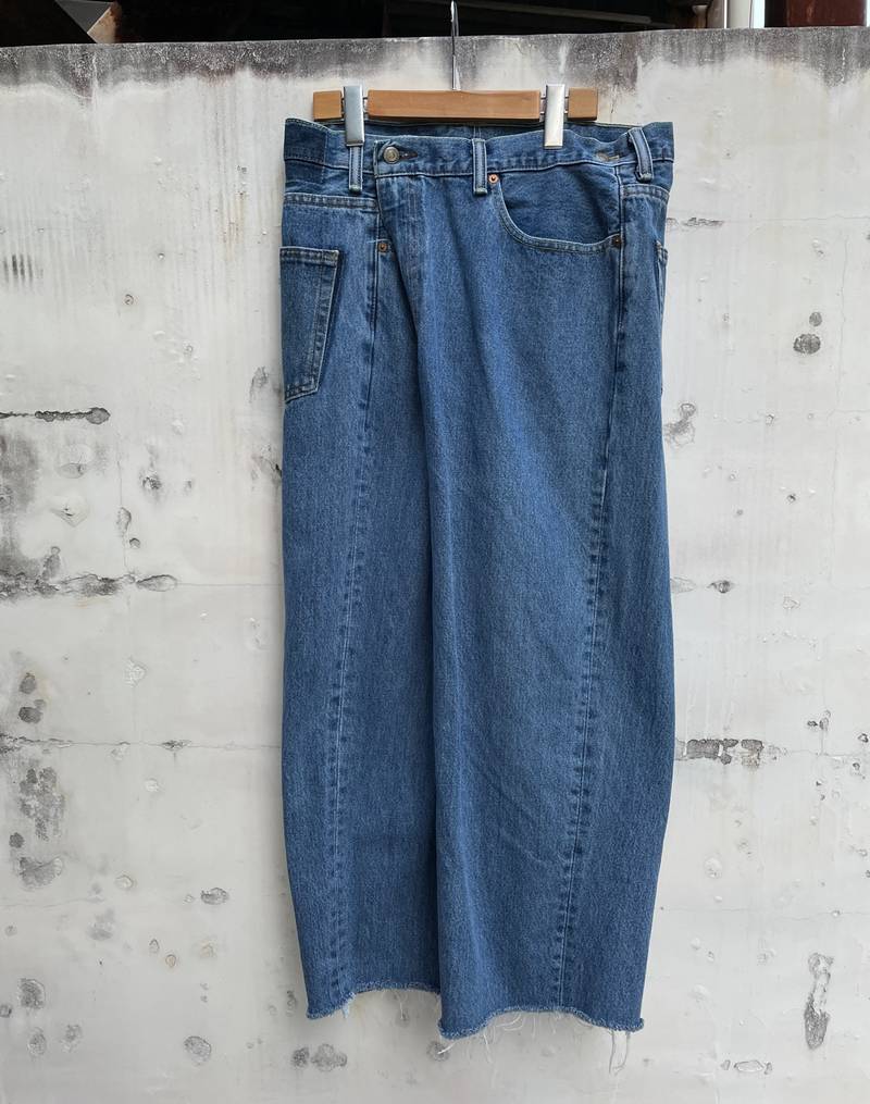 SALE/セール 77circa 77サーカ circa make wrap up denim pants リメイク デニムパンツ 特別価格