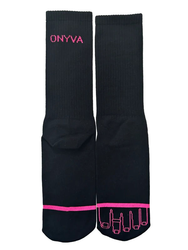 Onyva オニヴァ 3カラー ロゴ リブソックス ONV-TE25135
