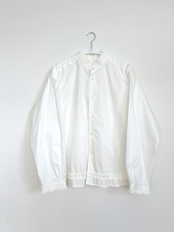 t.yamai paris ティ ヤマイ パリ ウオッシュタイプライターギャザーフリルブラウス