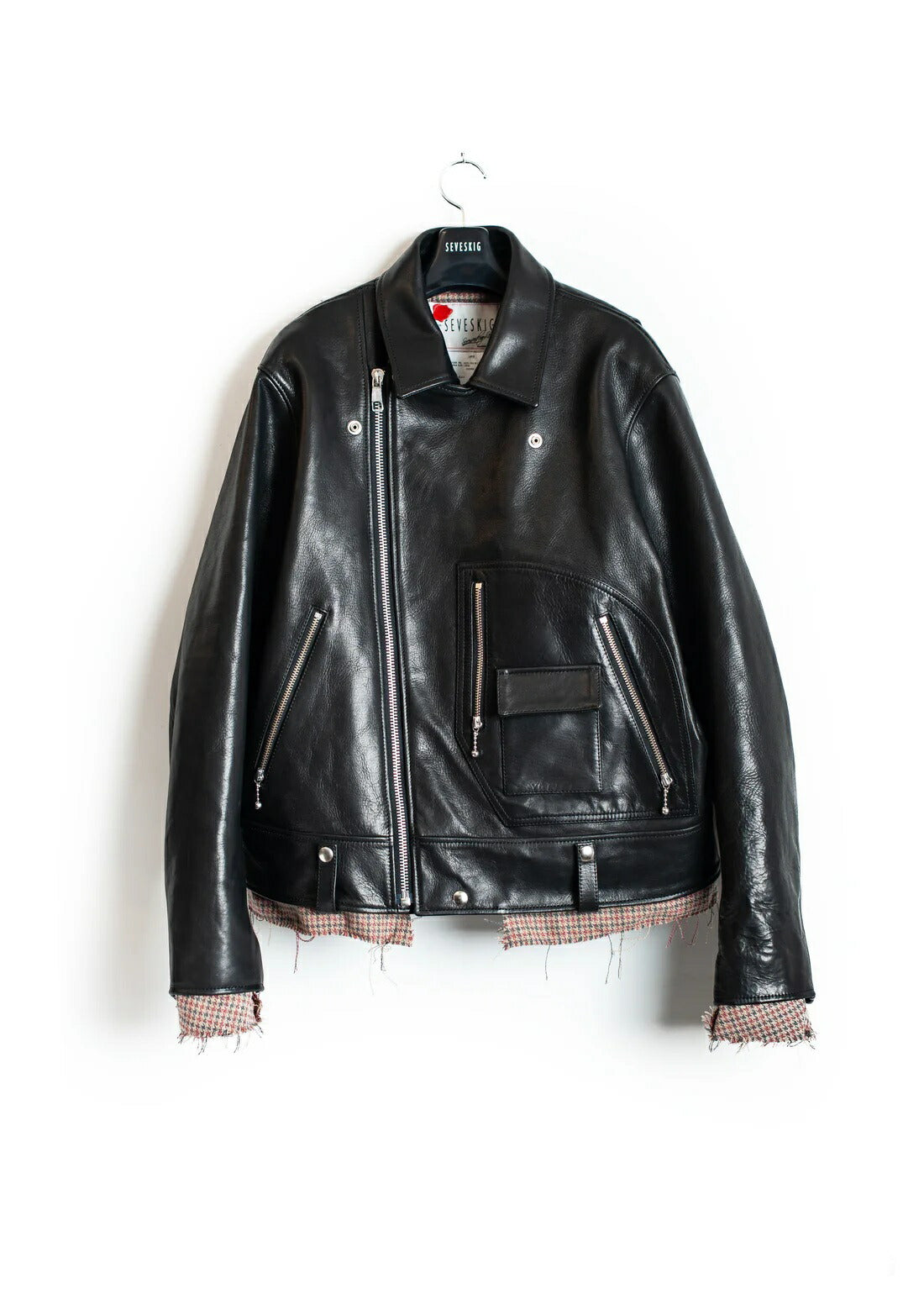 SEVESKIG セヴシグ Cow Leather D-Pocket Riders カウレザー Dポケットライダースジャケット