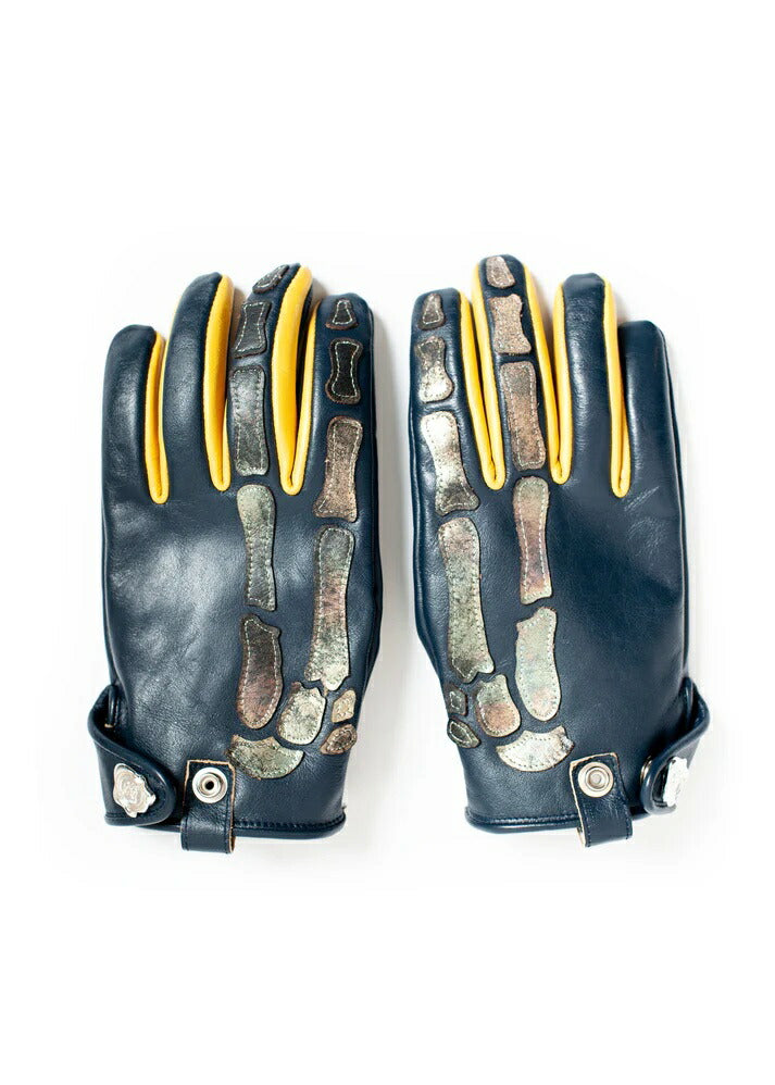 SEVESKIG セヴシグ Cow Leather X-ray Gloves Ver,Silver レザーグローブ
