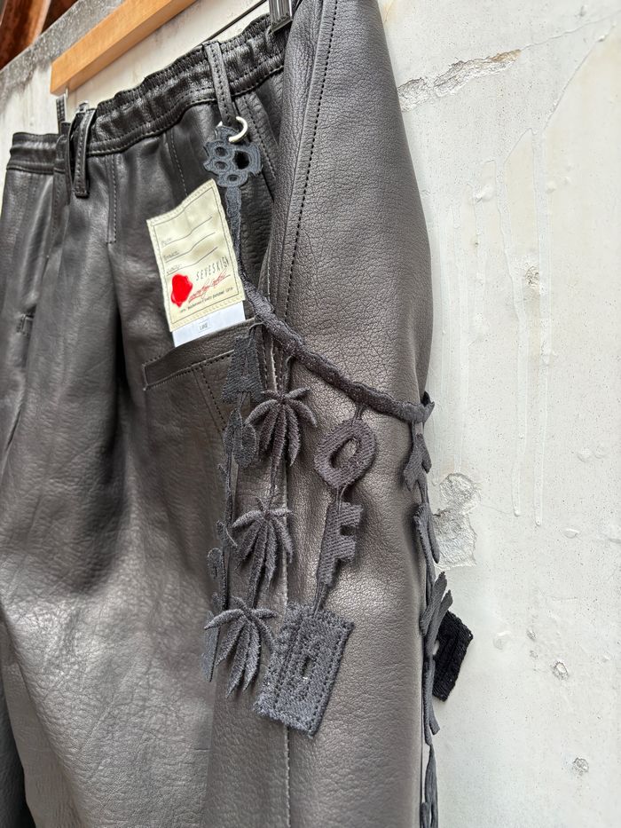 SEVESKIG セヴシグ Track Cow Leather Shorts トラック レザー ショートパンツ