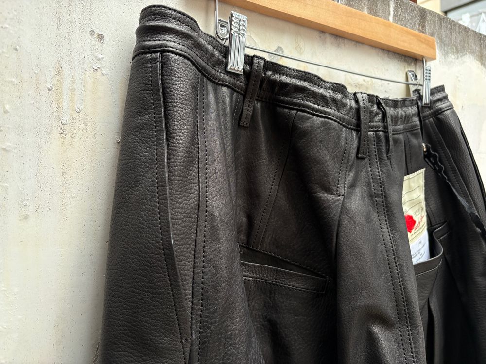 SEVESKIG セヴシグ Track Cow Leather Shorts トラック レザー ショートパンツ