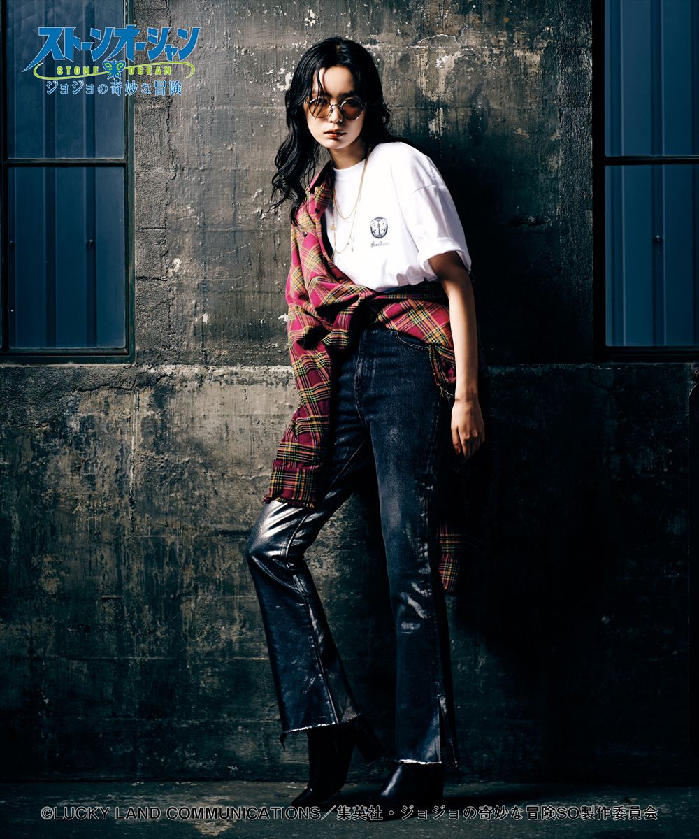 ジョジョの奇妙な冒険 ストーンオーシャン 2 tone Jolyne T-shirts / ツートン徐倫 Tシャツ JOJO glamb グラム