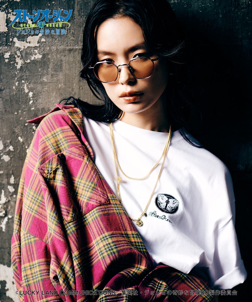 ジョジョの奇妙な冒険 ストーンオーシャン 2 tone Jolyne T-shirts / ツートン徐倫 Tシャツ JOJO glamb グラム