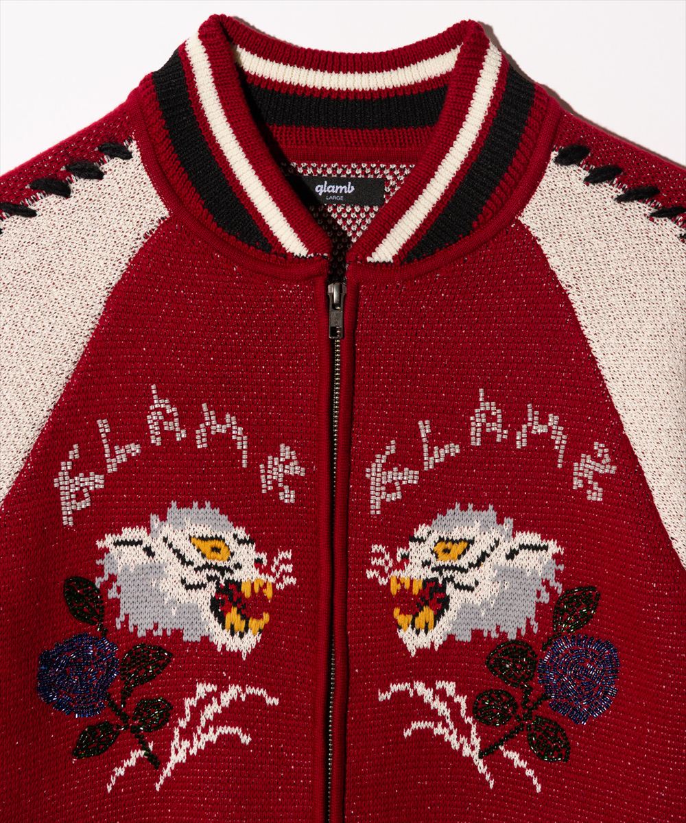 White Tiger Knit Ska Jumper / ホワイトタイガーニットスカジャンパー glamb グラム