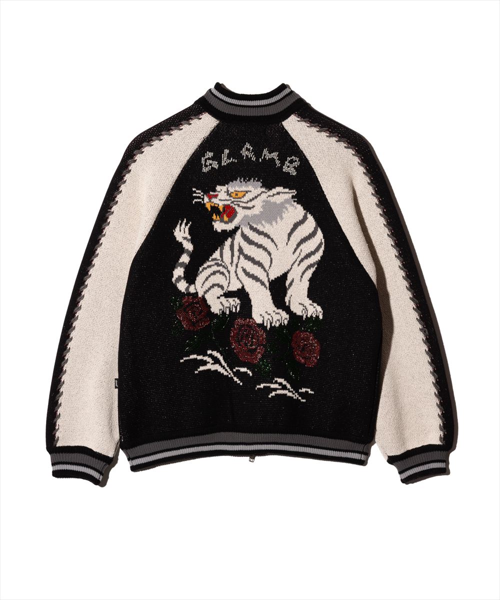 White Tiger Knit Ska Jumper / ホワイトタイガーニットスカジャンパー glamb グラム