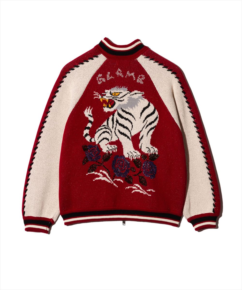 White Tiger Knit Ska Jumper / ホワイトタイガーニットスカジャンパー glamb グラム