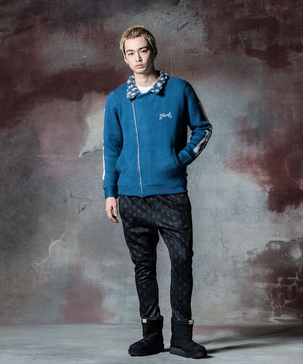 glamb グラム Knit Riders Jacket ニットライダースジャケット