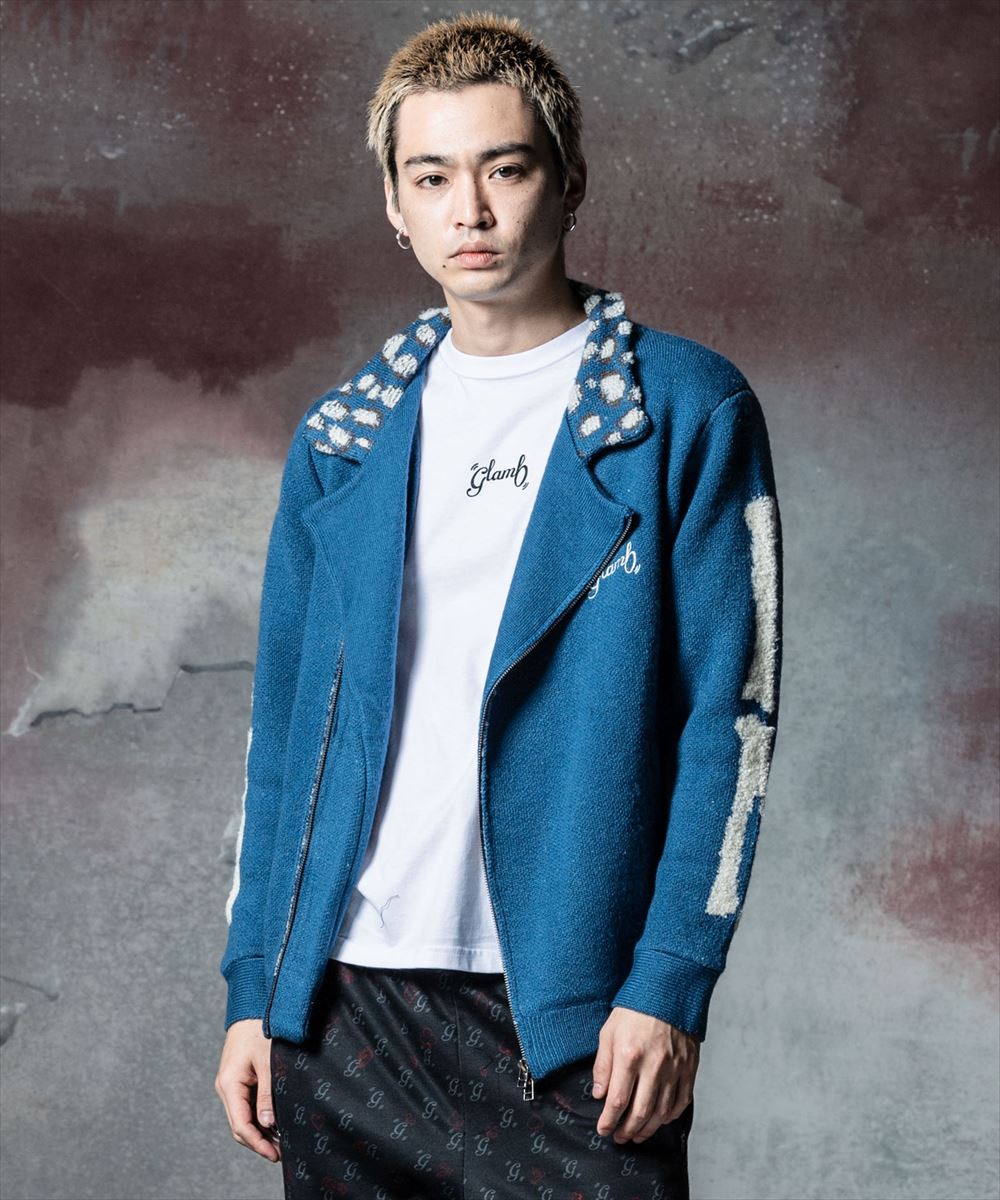 glamb グラム Knit Riders Jacket ニットライダースジャケット