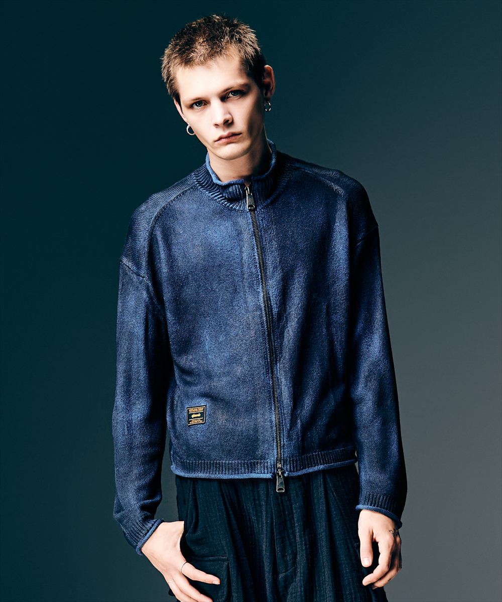 Paraffin Coated Knit Blouson / パラフィンコートニットブルゾン glamb グラム