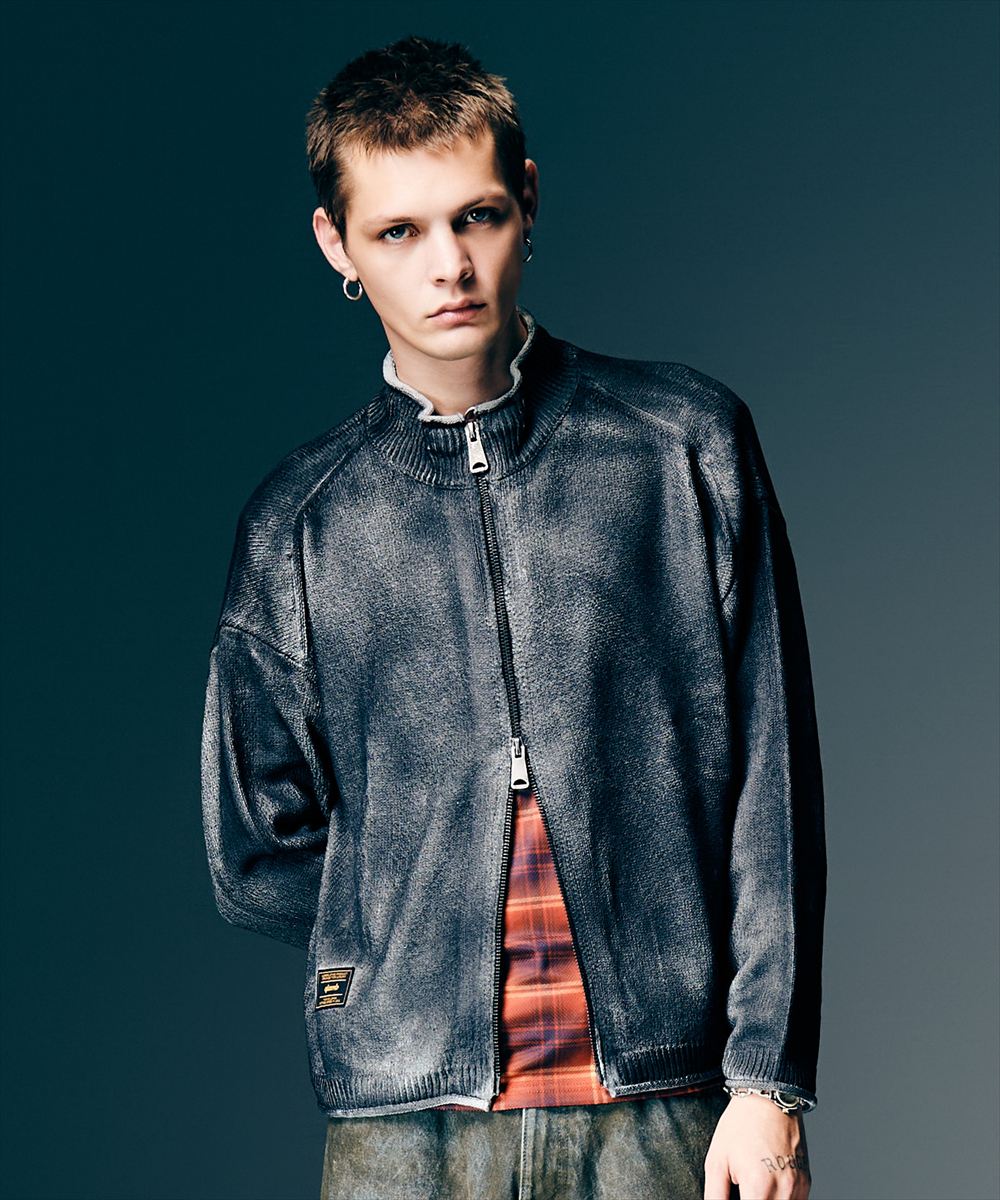 Paraffin Coated Knit Blouson / パラフィンコートニットブルゾン glamb グラム