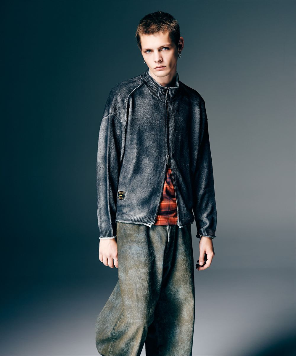 Paraffin Coated Knit Blouson / パラフィンコートニットブルゾン glamb グラム