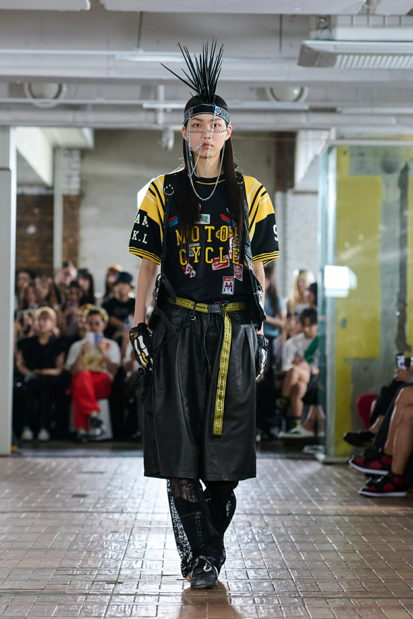 SEVESKIG セヴシグ Track Cow Leather Shorts トラック レザー ショートパンツ