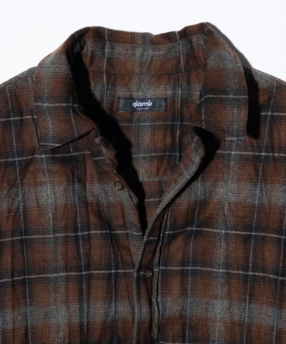 Wrinkle Flannel Shirt / リンクルフランネルシャツ glamb グラム