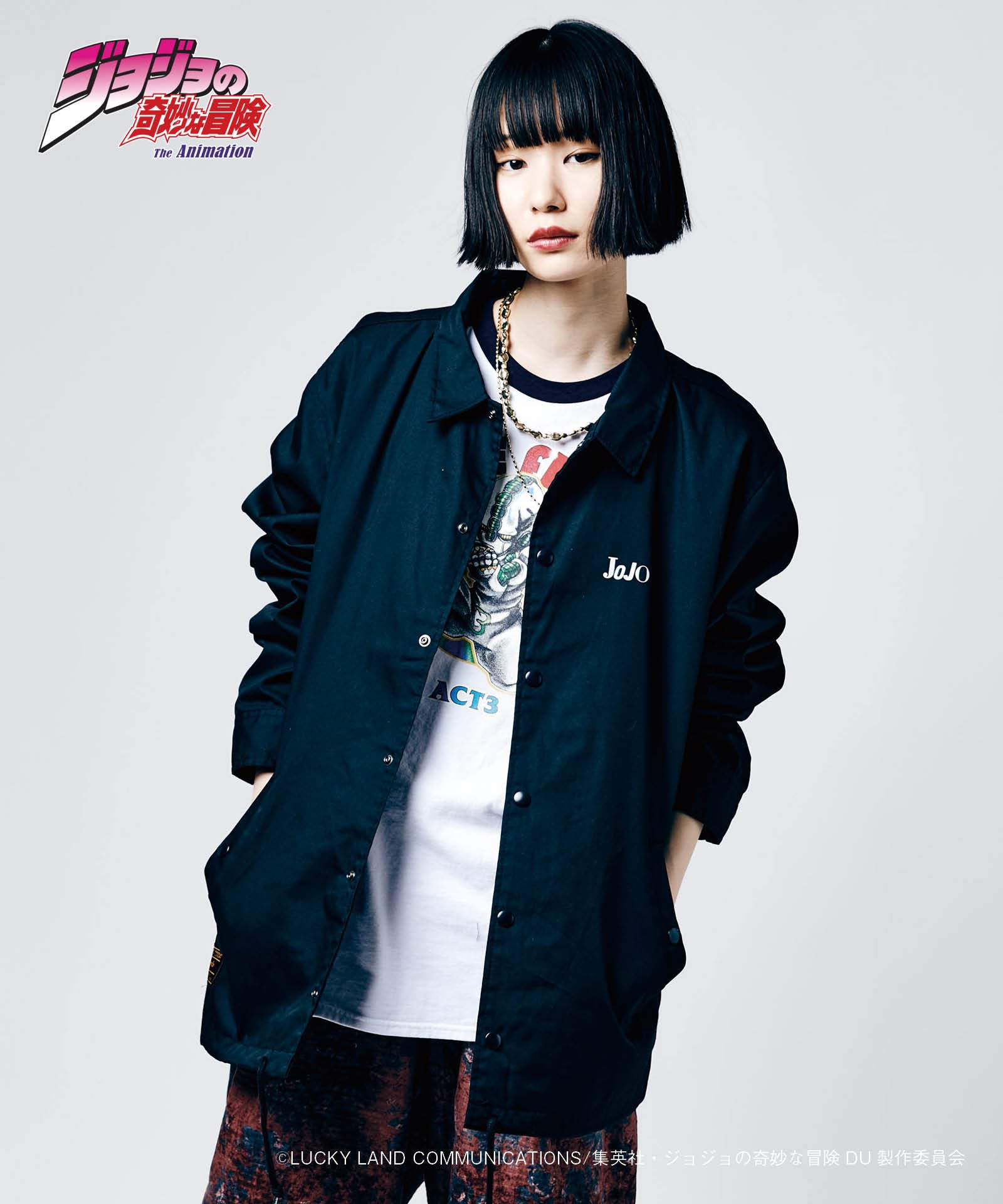 JOJO x glamb エコーズACT3 ラグランTシャツ ACT3 Freeze Raglan T ジョジョ 広瀬康一