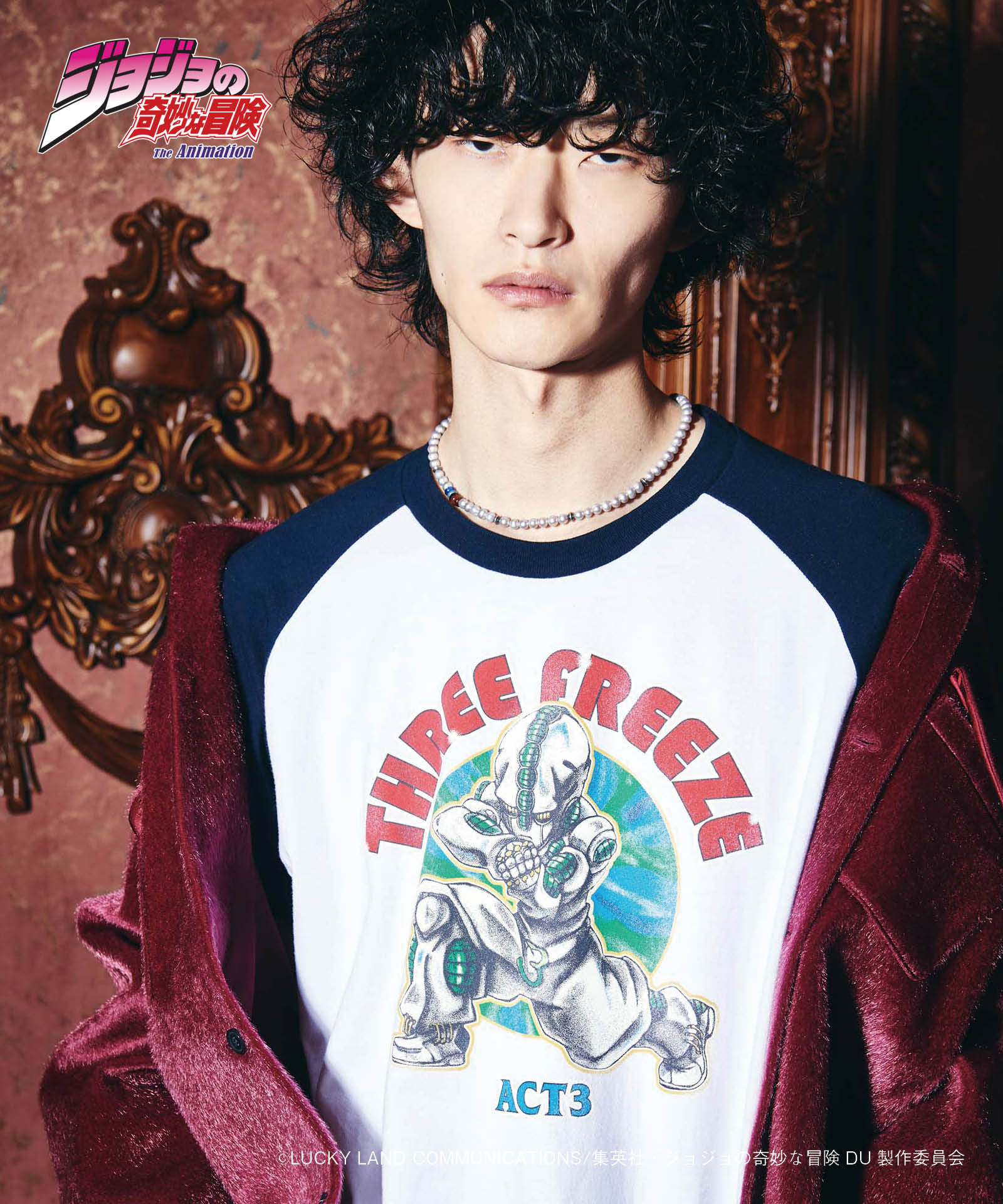 JOJO x glamb エコーズACT3 ラグランTシャツ ACT3 Freeze Raglan T ジョジョ 広瀬康一