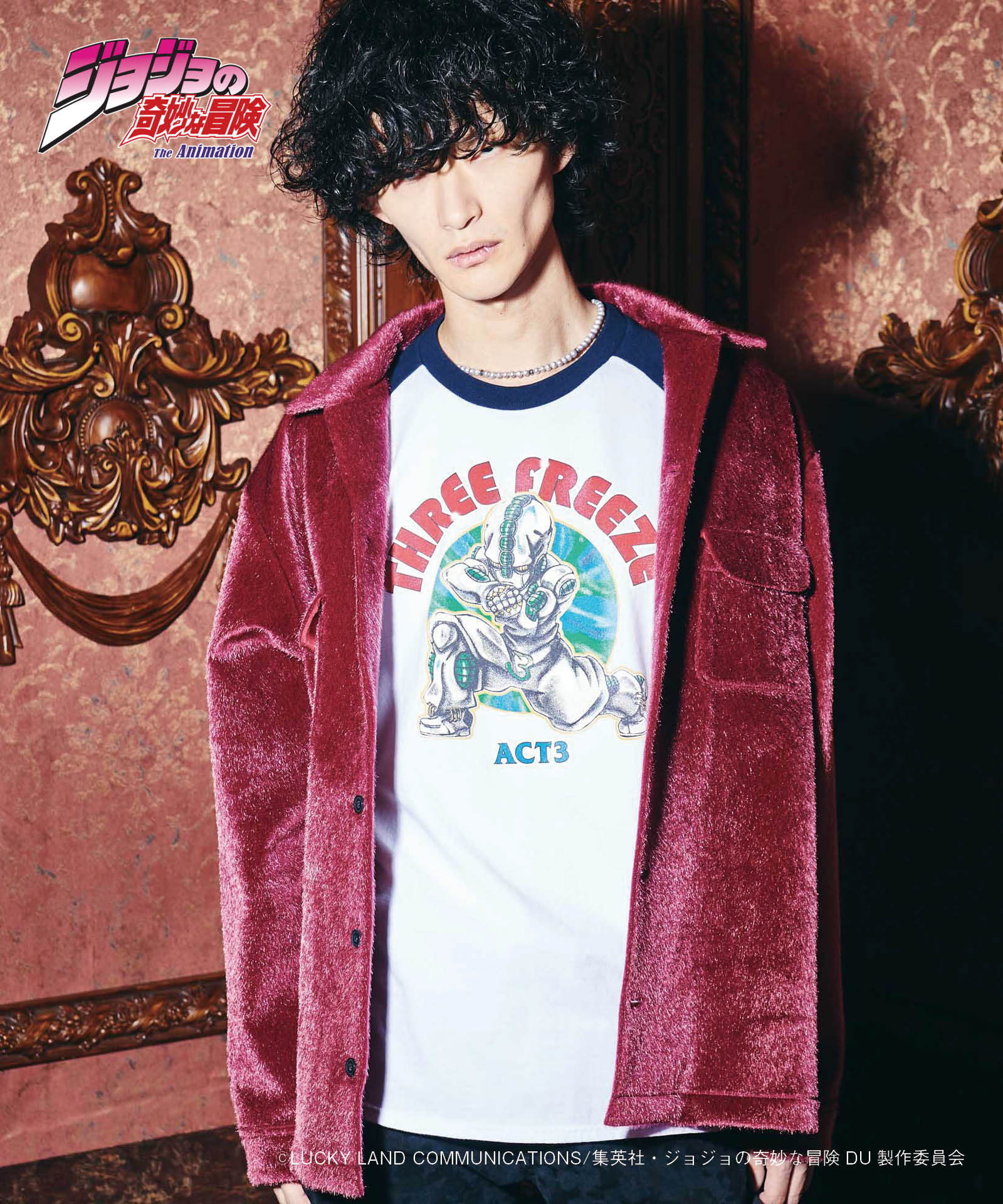 JOJO x glamb エコーズACT3 ラグランTシャツ ACT3 Freeze Raglan T ジョジョ 広瀬康一