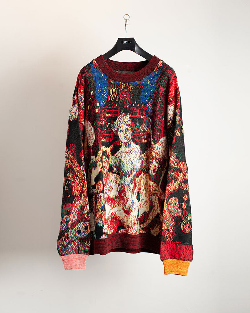 SEVESKIG セヴシグ x PAPRIKA パプリカ Jacquard Pullover knit Ver,UZO-MUZO