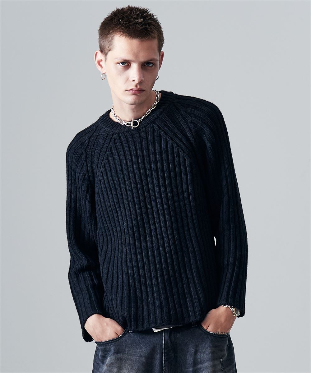Blue Noise Low Gauge Rib Knit / ブルーノイズローゲージリブニット glamb グラム