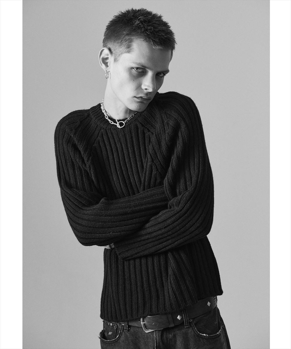 Blue Noise Low Gauge Rib Knit / ブルーノイズローゲージリブニット glamb グラム
