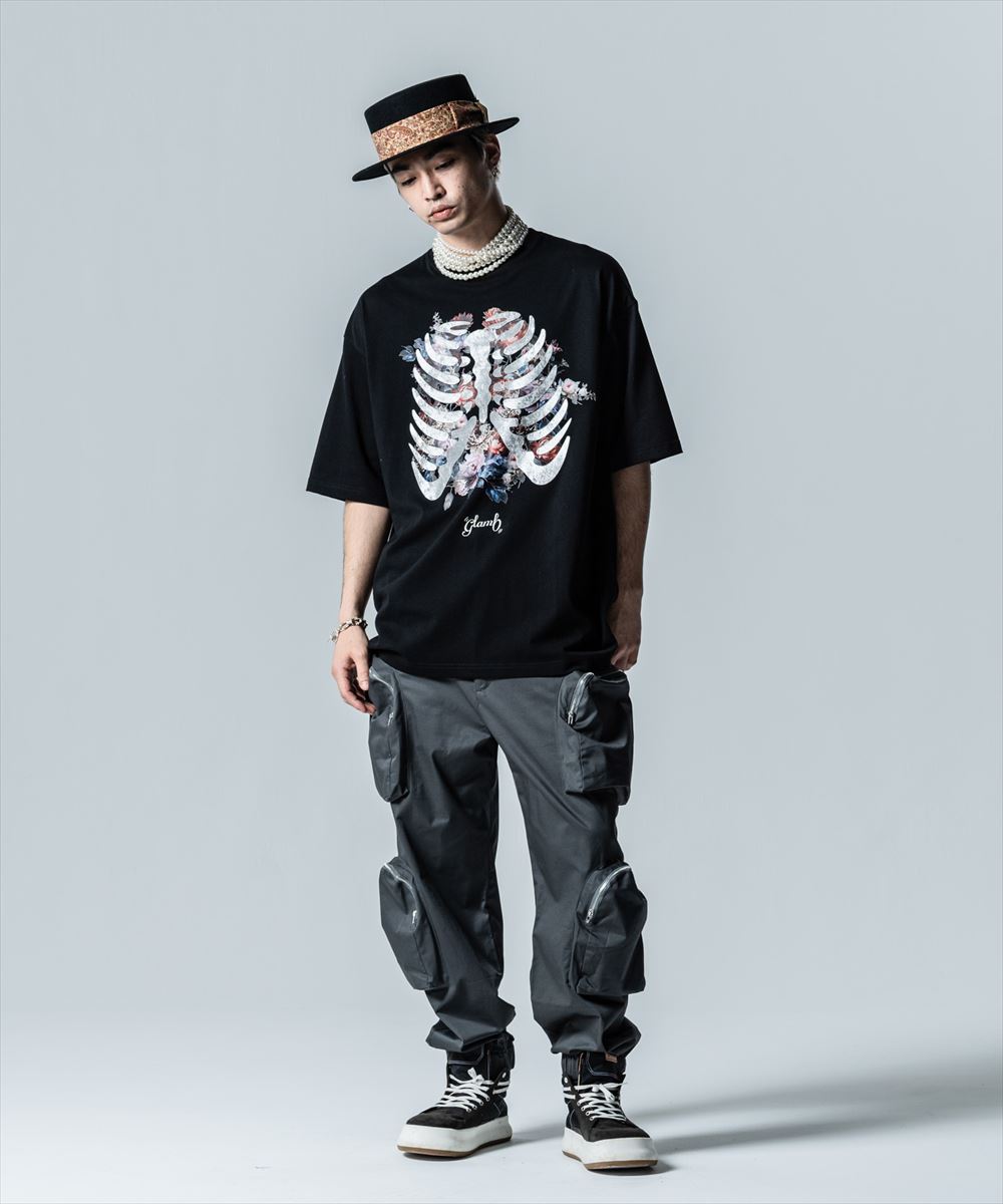 glamb グラム Skelton Flower T-Shirt スケルトンフラワーTシャツ 特別価格