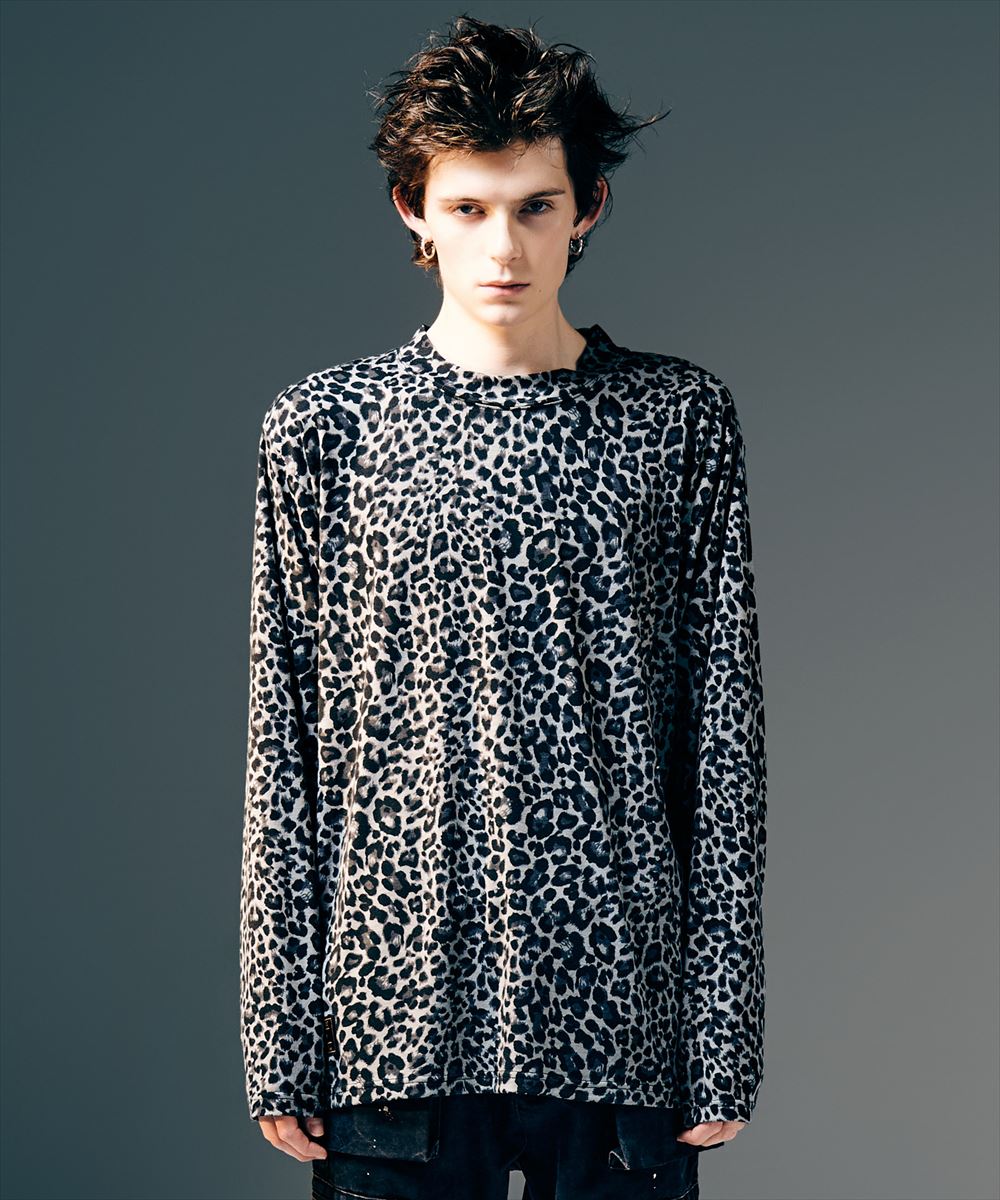 Leopard Mock Neck Cutsew / レオパードモックネックカットソー glamb グラム