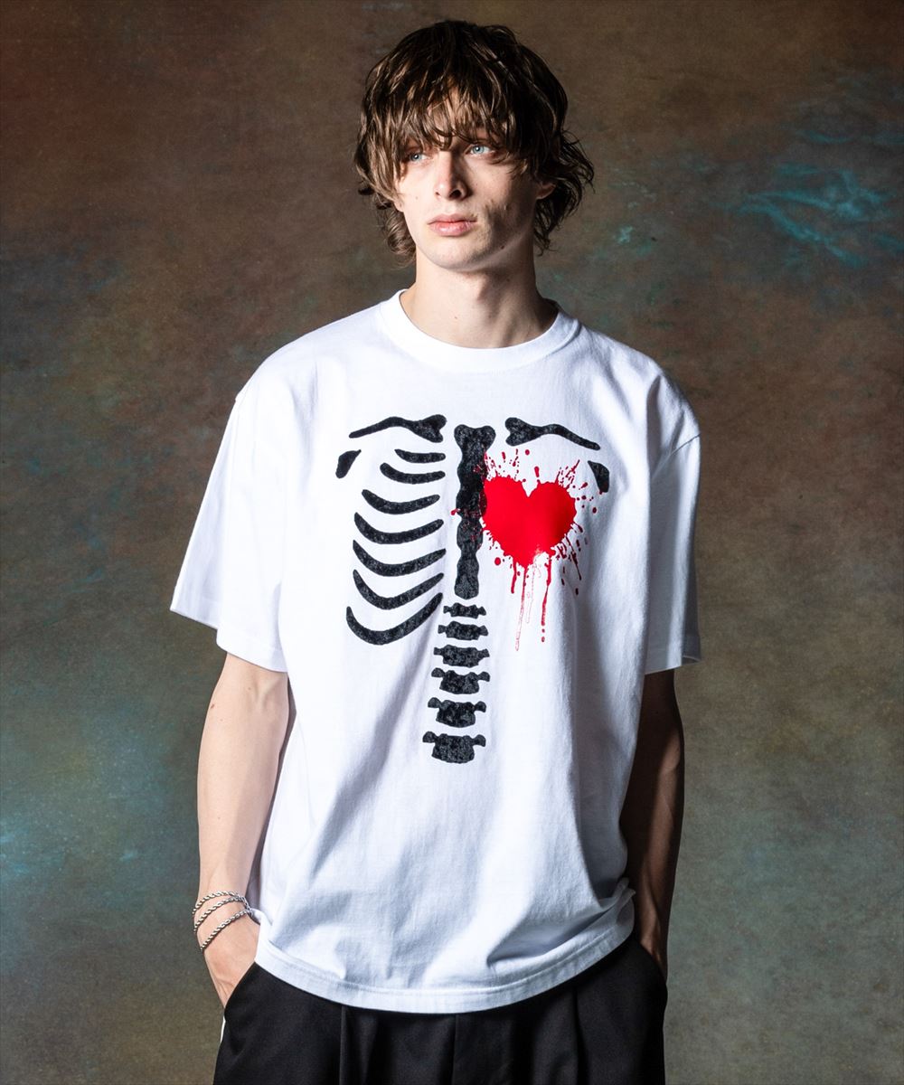 glamb グラム Velour Skeleton T-Shirt ベロアスケルトンＴシャツ
