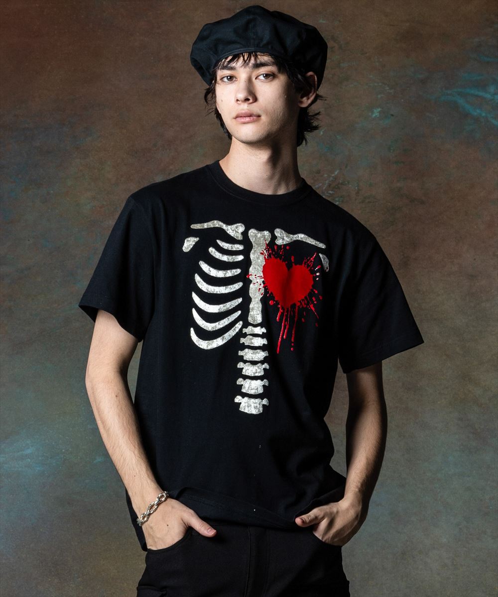 glamb グラム Velour Skeleton T-Shirt ベロアスケルトンＴシャツ
