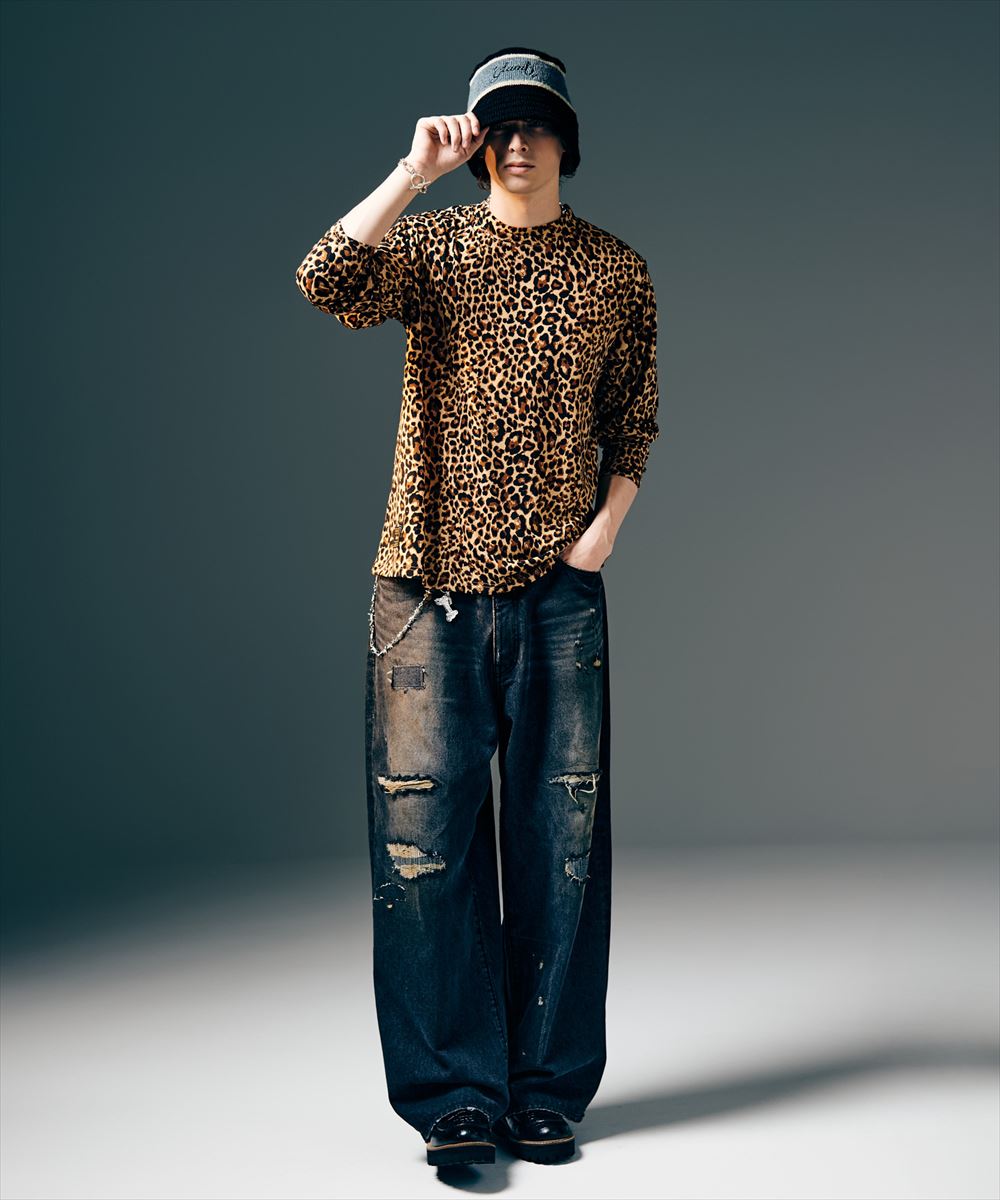 Leopard Mock Neck Cutsew / レオパードモックネックカットソー glamb グラム
