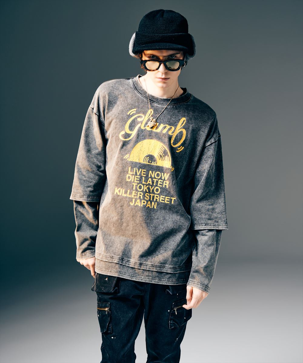 Layered Acid Cutsew / レイヤードアシッドカットソー glamb グラム
