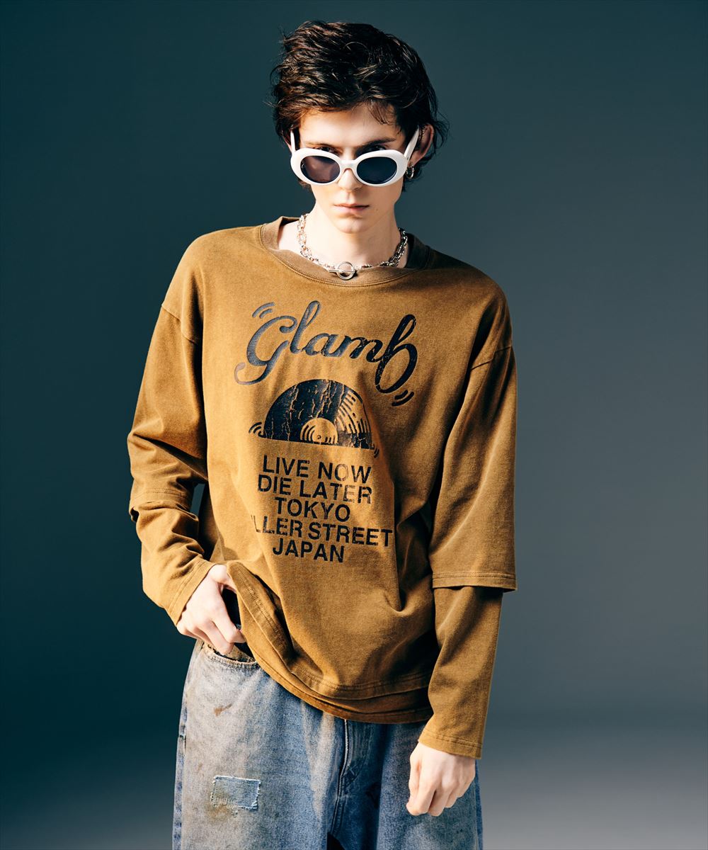Layered Acid Cutsew / レイヤードアシッドカットソー glamb グラム