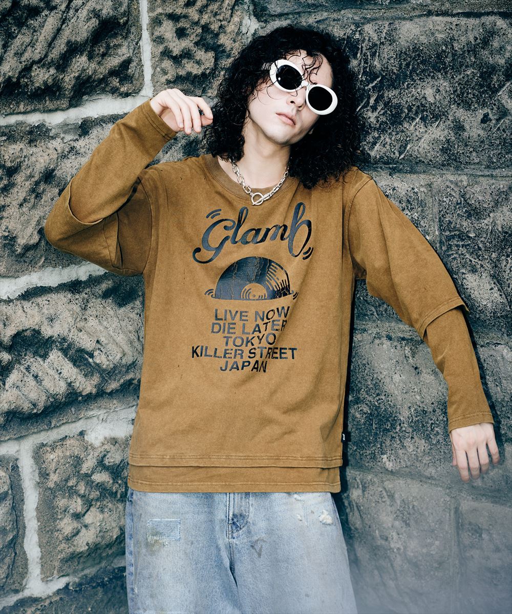 Layered Acid Cutsew / レイヤードアシッドカットソー glamb グラム