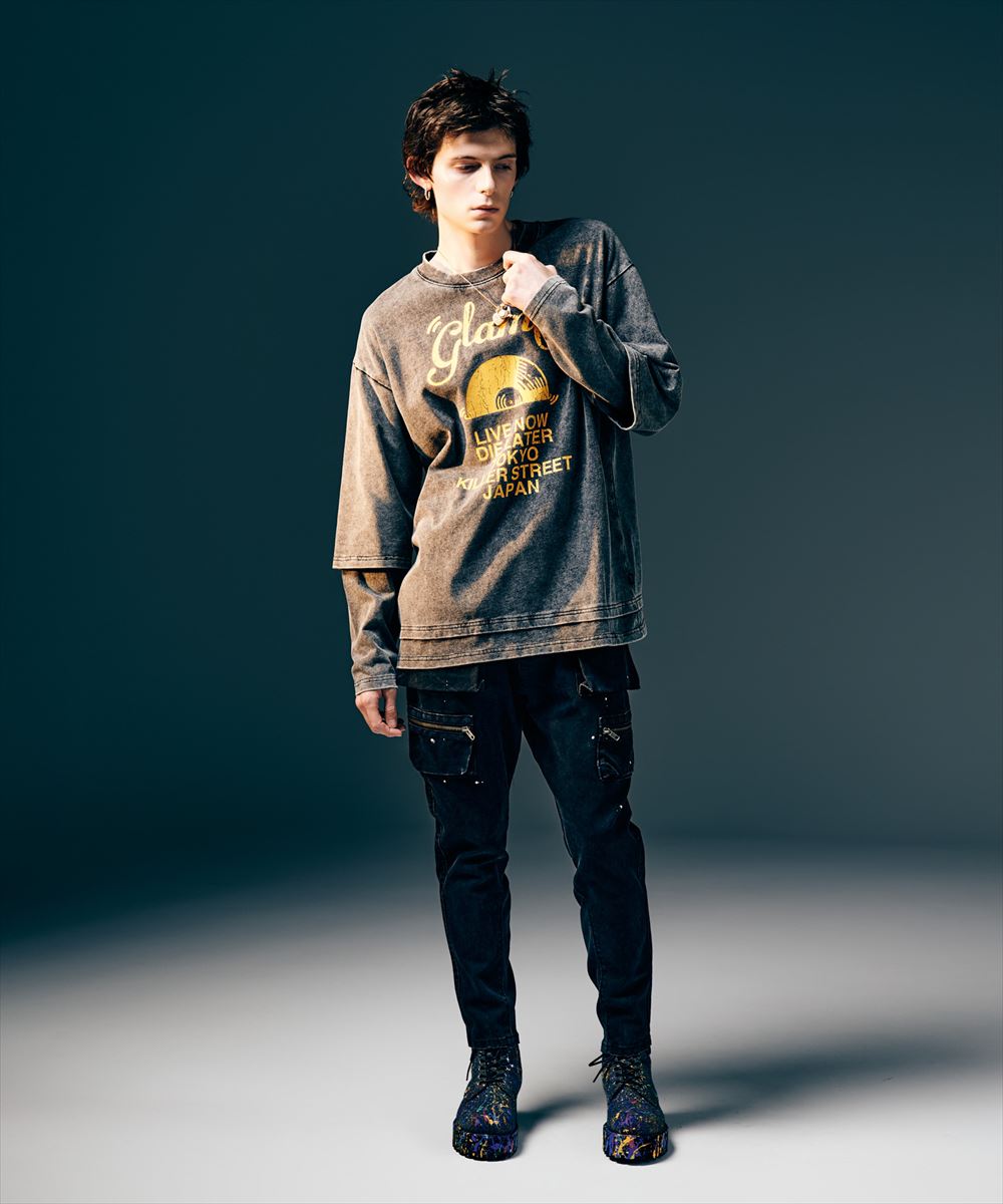 Layered Acid Cutsew / レイヤードアシッドカットソー glamb グラム